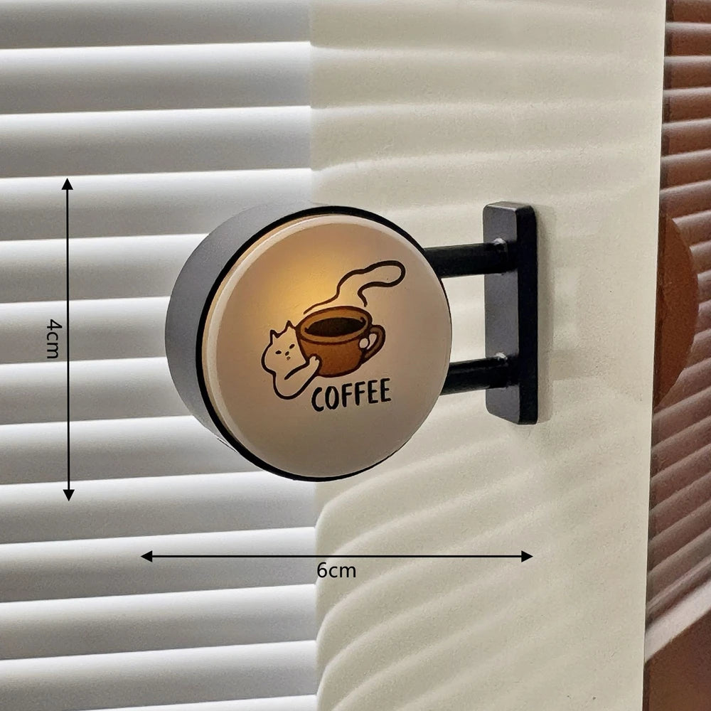 Mini Glowing Lightbox Fridge Magnet - Japanese Coffee Cup Souvenir