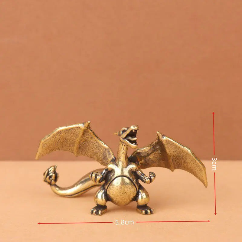 Pokemon Brass Figurine Collection - Charizard, Blastoise, Bulbasaur and Dragonite Metal Desk Statue