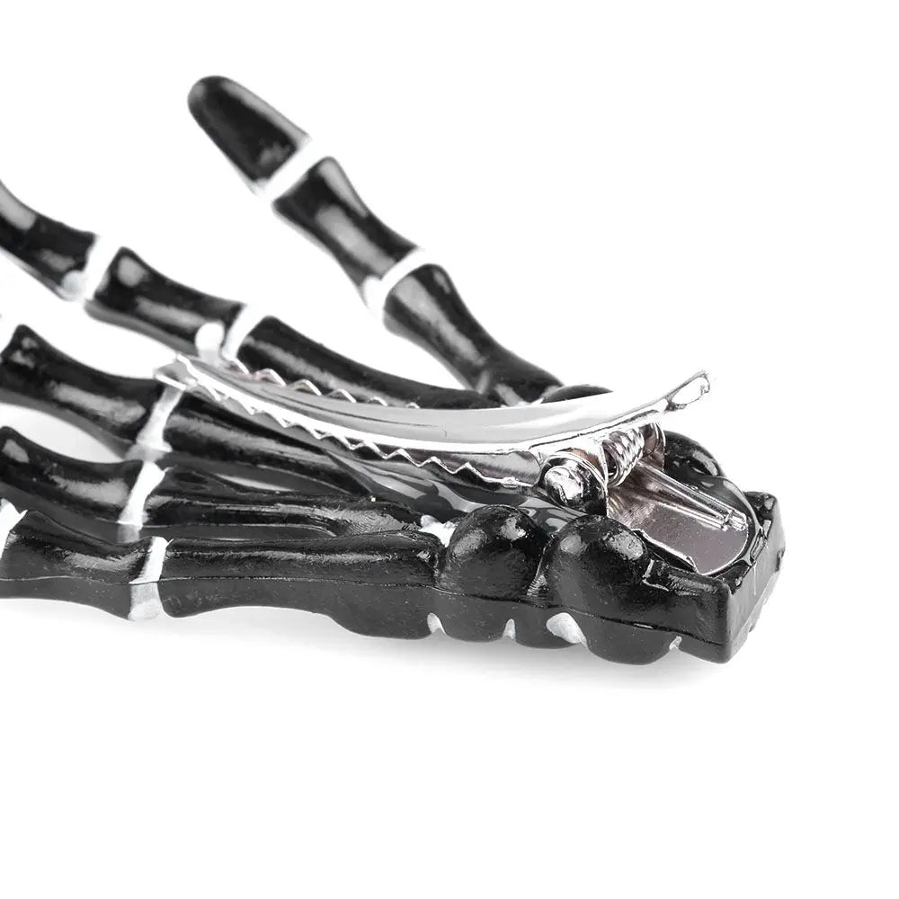 Skull Hand Bone Hair Clips Gothic Ghost Skeleton Claw Hairpin Halloween Accessory