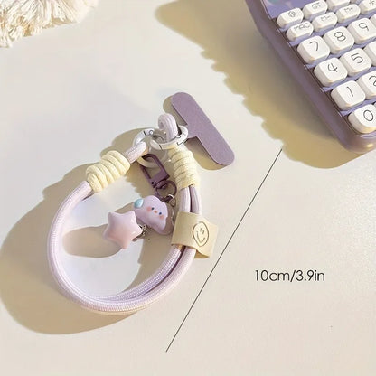 Phone Charm Strap Wrist Lanyard - Cloud Star Keychain Universal Phone Case Strap