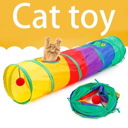 Collapsible Cat Tunnel – Foldable Pop-Up Play Tube for Indoor Cats, Kittens & Small Pets
