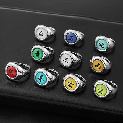Anime Cosplay Hokage Rings Set Akatsuki Itachi Ring For Women Men Metal Finger Jewelry Accessories Cool Best Friend Gift