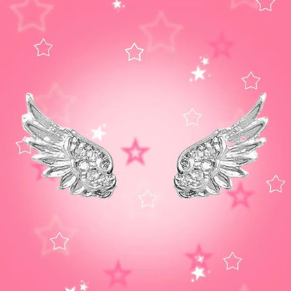 Wing Design Stackable Ear Studs for Women - Y2K Punk Gothic Cross Piercing Earrings