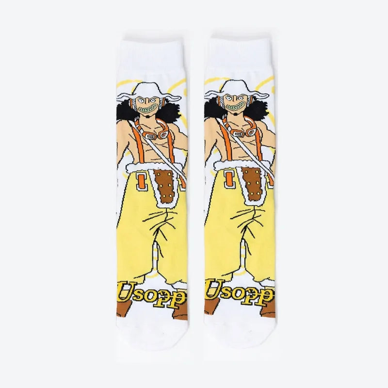 One Piece Luffy & Zoro Gear 5 Cotton Crew Socks – Unisex Anime Streetwear