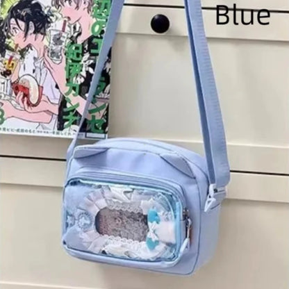Y2K Transparent School Itabag – Japanese Harajuku Crossbody Shoulder Bag for Girls