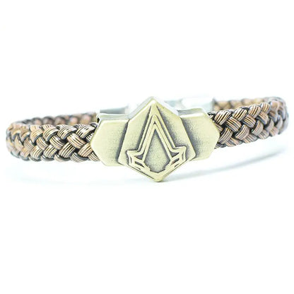 One Piece Luffy Straw Hat Skull Bracelet - Woven Leather Cord Anime Wristband for Fans