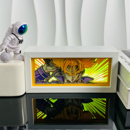 Anime Character 3D Paper Carved Light Box Lamp - LED Night Light Desk Decor