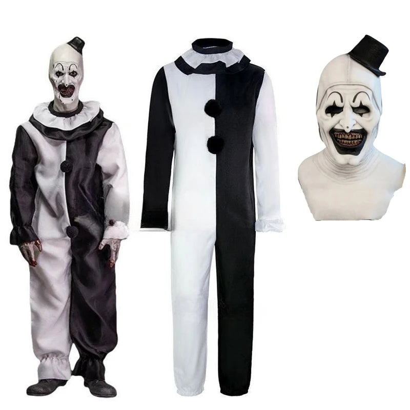Art the Clown Terrifier 2 Cosplay Costume – Jumpsuit & Mask Set for Halloween