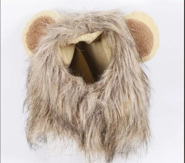 Cute Lion Mane Cat Dog Hat – Halloween Pet Costume Cap with Ears