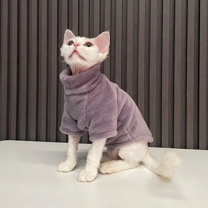 Sphynx Cat Sweater – Soft Hairless Cat Clothes Hoodie Jumpsuit Outfit