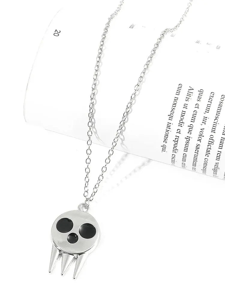 Soul Eater Death the Kid Skull Necklace - Gothic Horror Pendant Jewelry for Fans