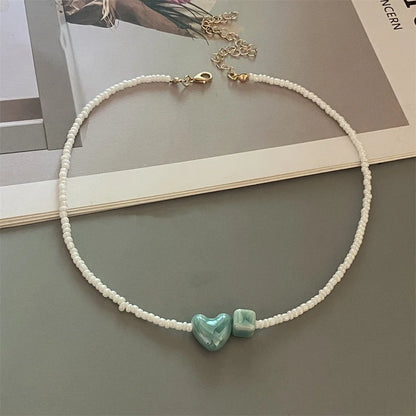 Cute Geometric Seed Bead Choker Necklace - Trendy Gift for Women