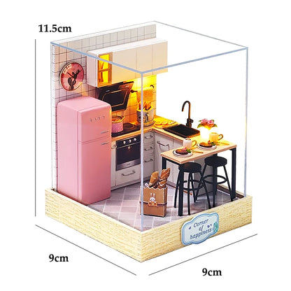 DIY Miniature Wooden Doll House Kit – Handmade 3D Puzzle Room Model with Furniture