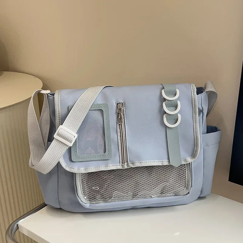 Y2K Transparent School Itabag – Japanese Harajuku Crossbody Shoulder Bag for Girls