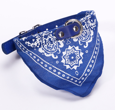 Adjustable Bandana Scarf Style Leather Pet Collar (Various Colors)