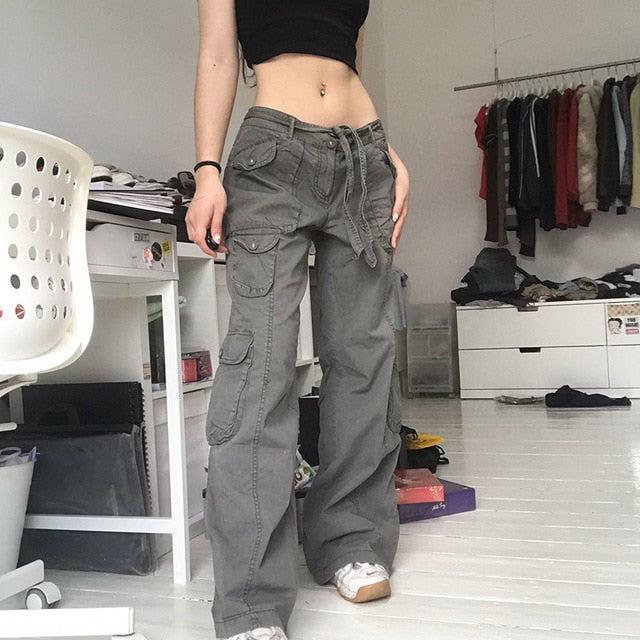 Low Waist Button Denim Pants