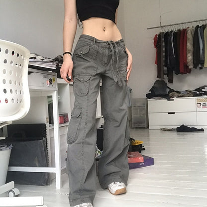 Low Waist Button Denim Pants