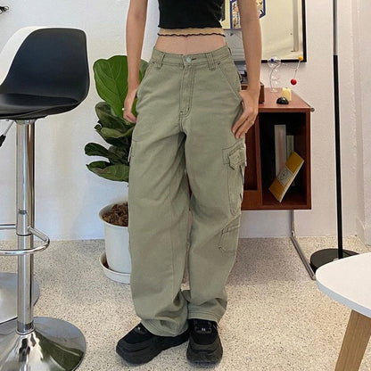 Low Waist Button Denim Pants