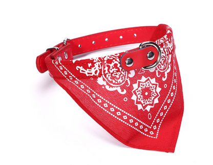 Adjustable Bandana Scarf Style Leather Pet Collar (Various Colors)
