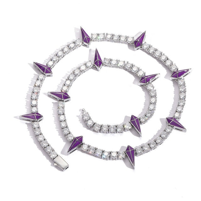 Black Panther Crystal Spike Necklace