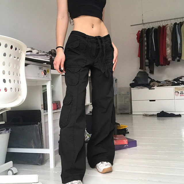 Low Waist Button Denim Pants