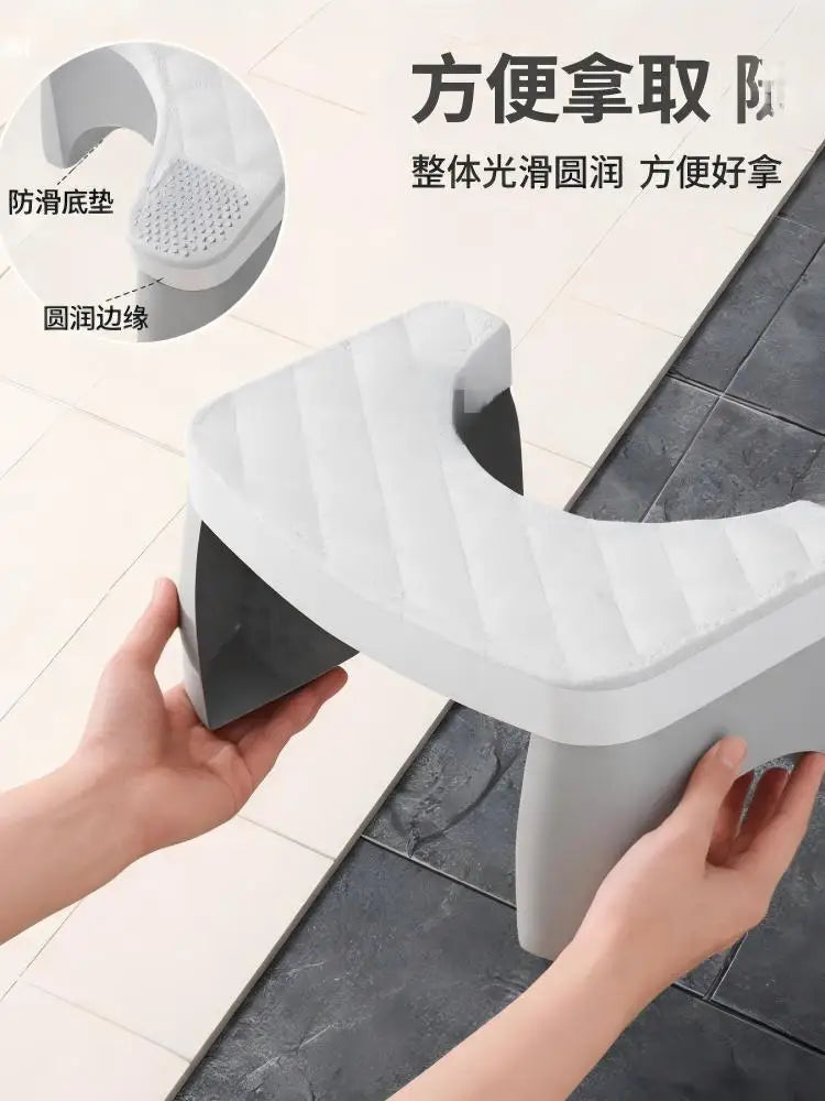 Slip Resistant Water-proof Potty Foot Stool Ergonomic Raised Footrest Stable Frame Household Washroom Auxiliary Tool Suitable Fo - Realm of Wonders