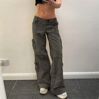 Low Waist Button Denim Pants