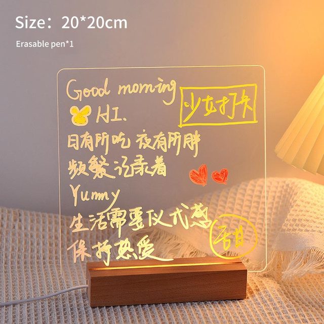 LED Note Board Light With Pen USB Message Board Night Light