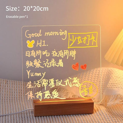 LED Note Board Light With Pen USB Message Board Night Light