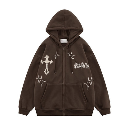 Embroidered Retro Hoodie