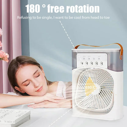 Portable 3 In 1 Fan AIr Conditioner Household Small Air Cooler LED Night Lights Humidifier Air Adjustment Home Fans