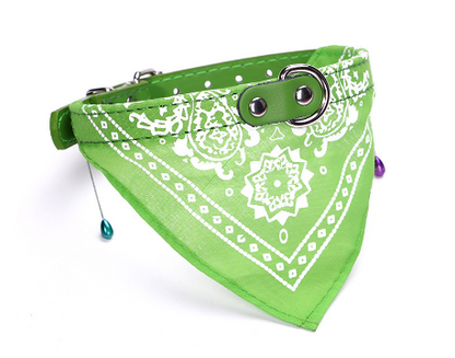 Adjustable Bandana Scarf Style Leather Pet Collar (Various Colors)