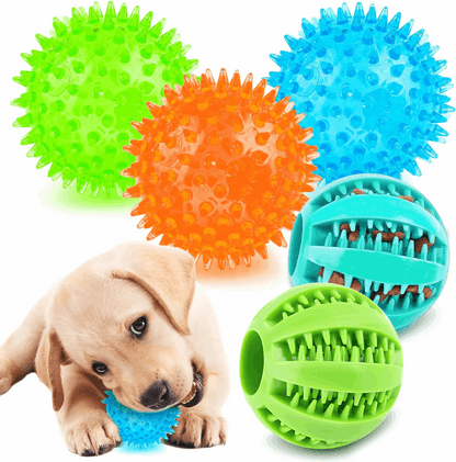 2.5” Squeaky Interactive Dog Balls for Puppy Teething Chew Toys for Small Dogs for Clean Teeth and Training.
