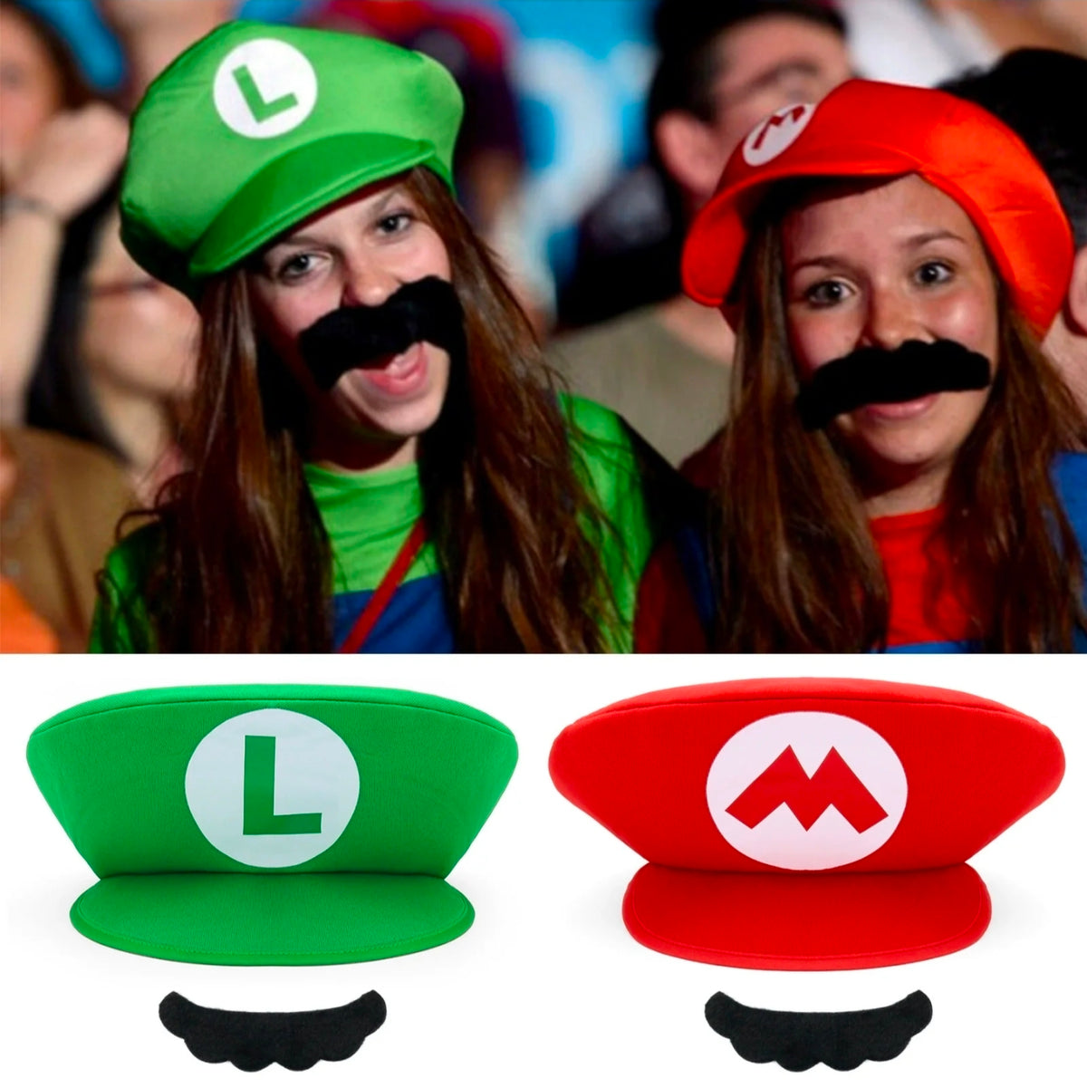Mario Luigi and Wario Stylish Cosplay Hats