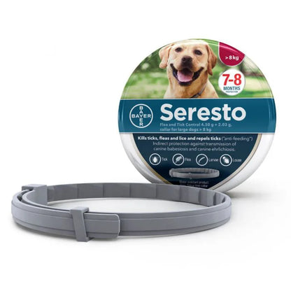 Seresto Large Dog Flea and Tick Collar for Pest Prevention and Protection - Pack of 1 - Last 8 Months