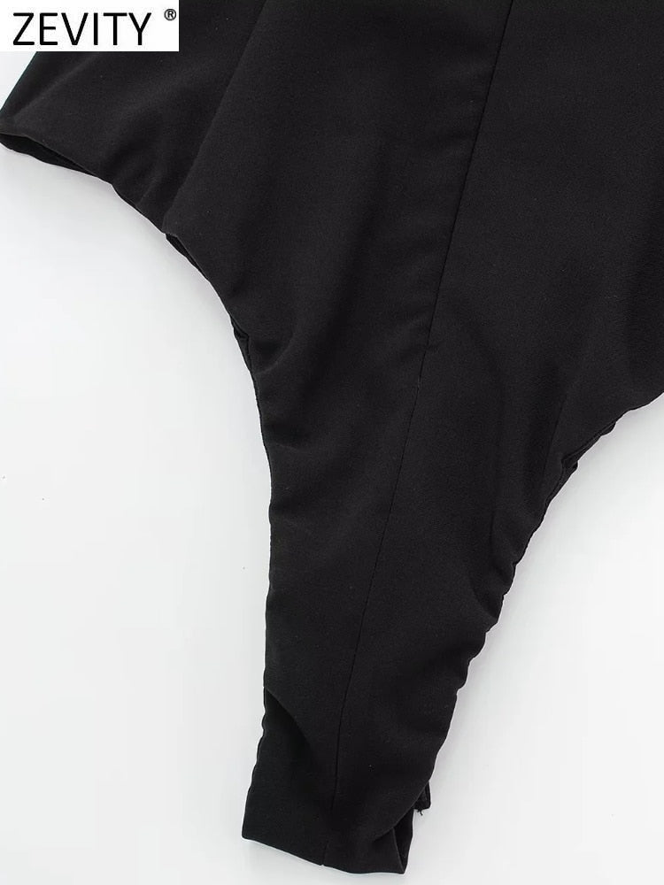 Bow Design White & Black Playsuits