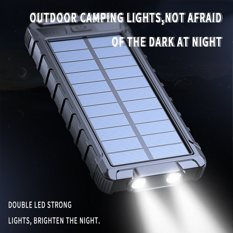 Solar Powered Energy Bank - 20000mAh Waterproof