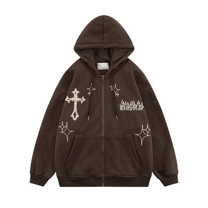 Embroidered Retro Hoodie
