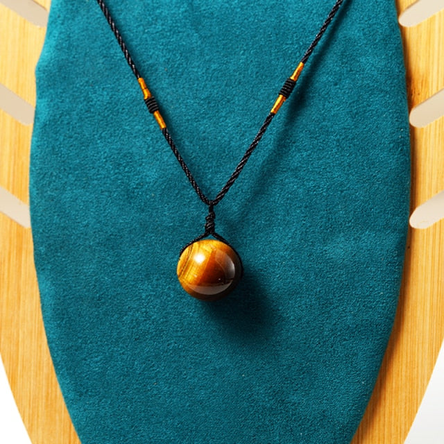 Tigers Eye Stone Pendant Necklace