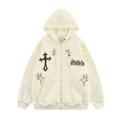 Embroidered Retro Hoodie