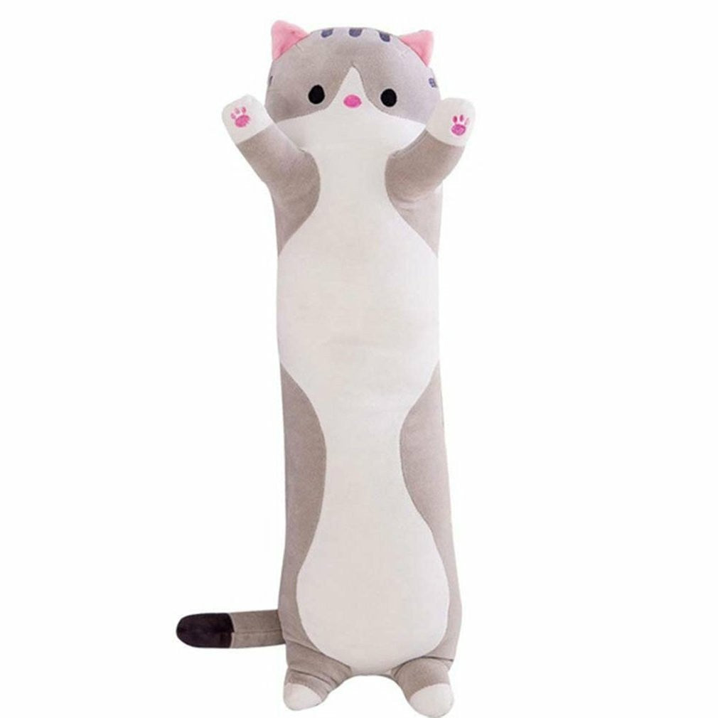 Cuddly Cat Side Sleeper Plush Pillow
