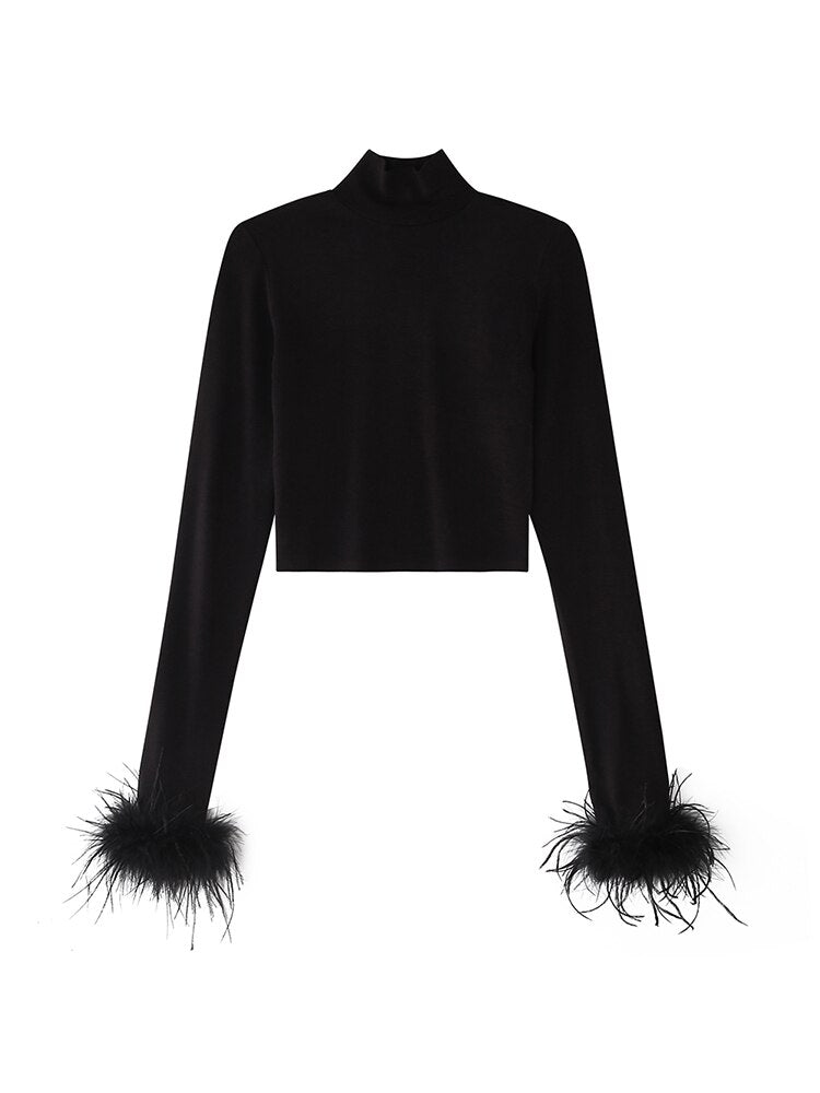 Feathered Cuffs Top