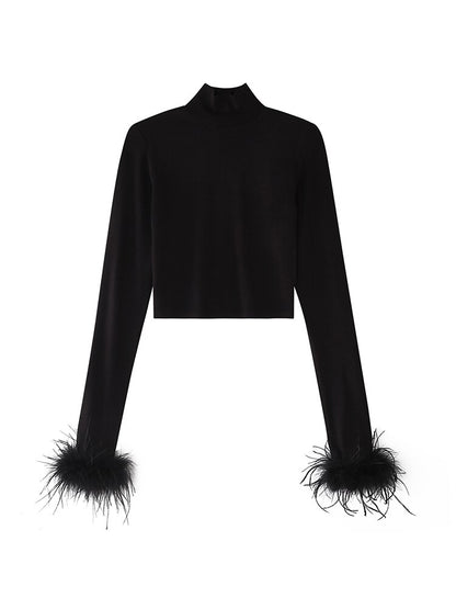 Feathered Cuffs Top