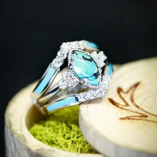 Achieving Dreams Turquoise 3-Piece Ring