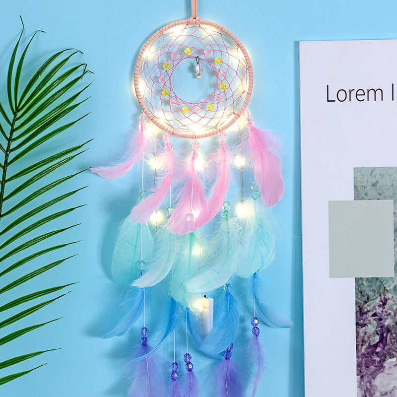 True Feather Dream Catcher w/ LEDs