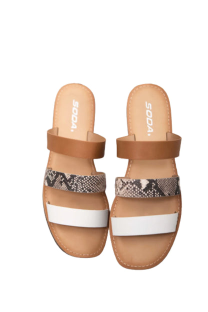 Serpentine Chic: SnakeSkin Strappy Flip Flops Sandals
