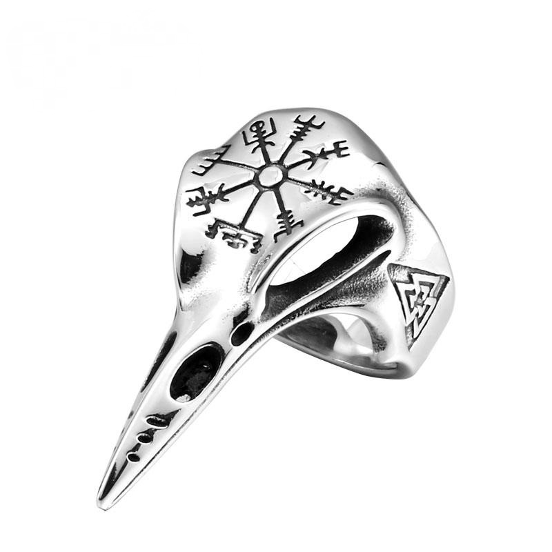 Rune Compass Raven Ring