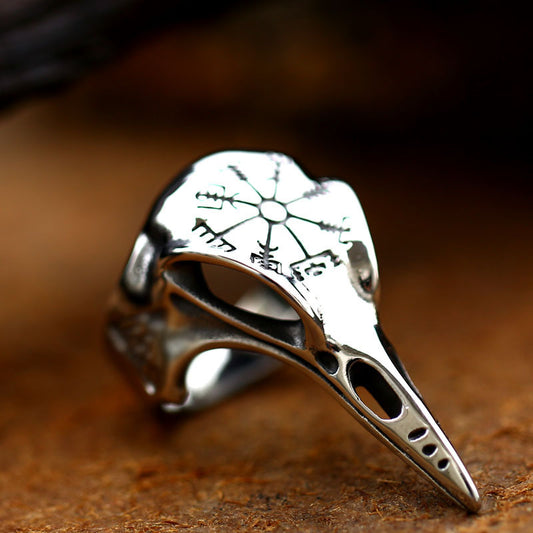 Rune Compass Raven Ring
