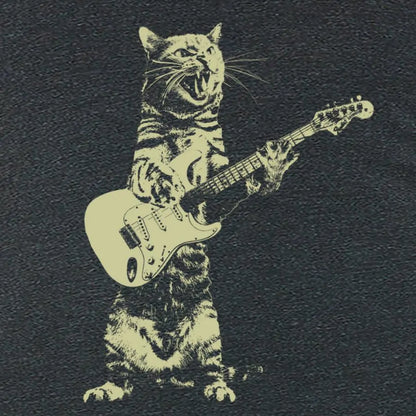 Feline Melodies: A Purrfect Jam Session Guitarist Cat T-Shirt