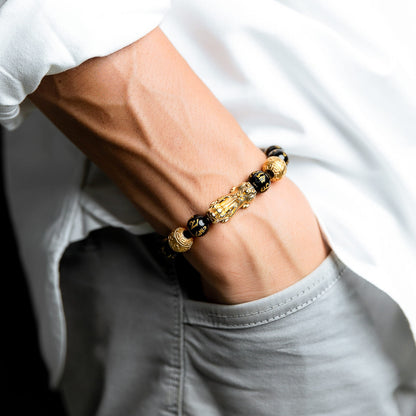 Wealth Attractor Black Obsidian Bracelet